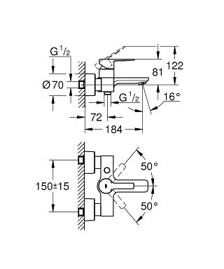 Grohe Lineare egykaros kádtöltő csaptelep, króm 33849 001 (33849001)
