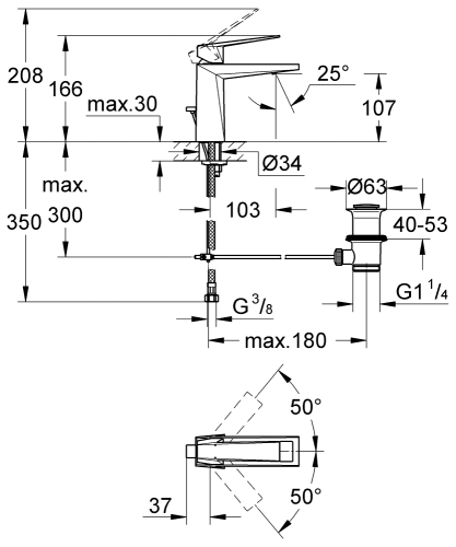 Grohe Allure Brilliant egykaros mosdócsaptelep M-méret 23029 000 (23029000)