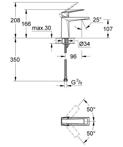 Grohe Allure Brilliant egykaros mosdócsaptelep M-méret, sima test 23033 000 (23033000)