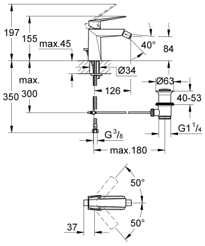 Grohe Allure Brilliant egykaros bide csaptelep M-méret 23117 000 (23117000)