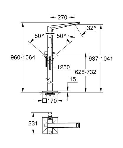Grohe Allure Brilliant szabadonálló kádtöltő csaptelep 23119 000 (23119000)