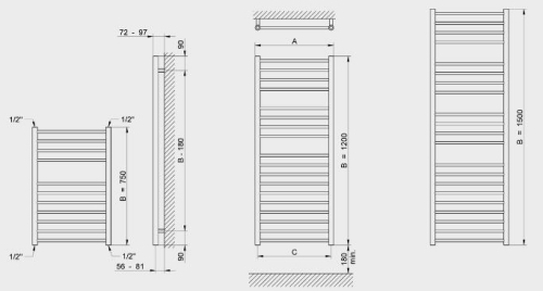 Betatherm RA Topáz rozsdamentes radiátor, 500x750 mm RA 50075