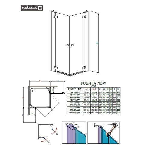 Radaway Fuenta New KDD 80 B zuhanyajtó (384061-01-01L)