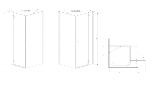 Radaway Fuenta New S1 110 zuhany oldalfal (384053-01-01)