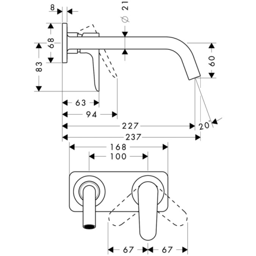 Hansgrohe AXOR Citterio M egykaros mosdócsaptelep falsík alatti szereléshez 34115 000 (34115000)