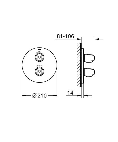Grohe Grohtherm 1000 falsík alatti termosztátos zuhanycsaptelep 19984000