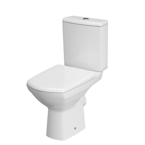Cersanit Carina perem nélküli hátsó kifolyású monoblokkos wc, lassú záródású wc ülőkével K31-043