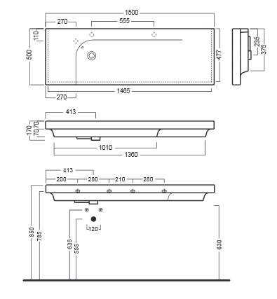 Hatria Grandangolo G150 mosdó YXF3