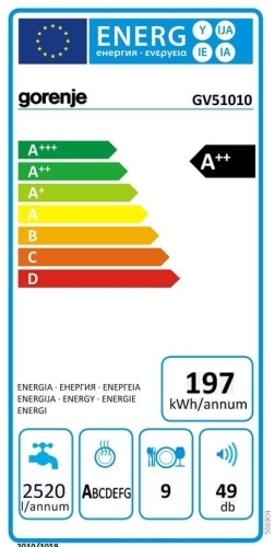 Gorenje GV51010 Beépíthető mosogatógép
