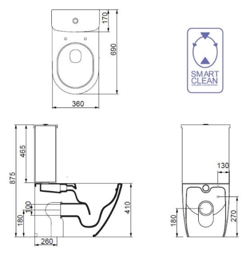 GSG Ceramic Like monoblokkos wc slim ülökével