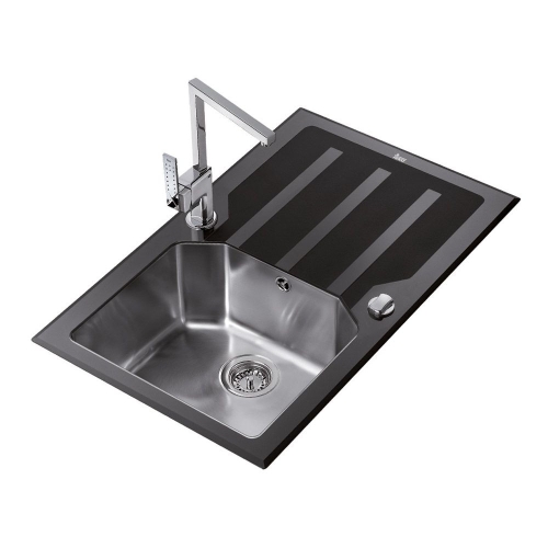 Teka Expression Lux 86 1B 1D mosogató fekete üveg fedlappal 12129001