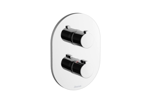 Ravak CR 063.00 Chrome termosztátos falba süllyesztett csaptelep, váltóval X070094