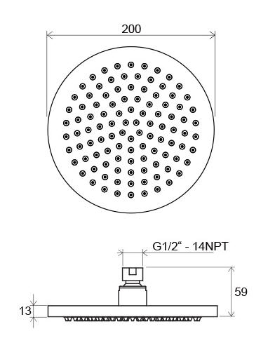 Ravak Esőztető zuhanyfej 200 mm, (981.00) X07P015