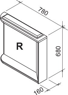 Ravak Rosa M 780 tükör jobbos, fehér X000000332