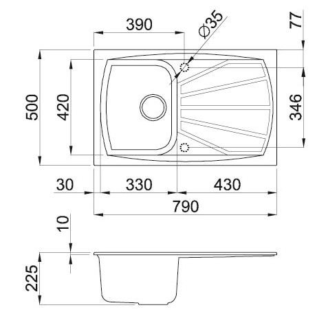 Elleci Living 300 kompozit mosogatótálca M79 Aluminium LML30079