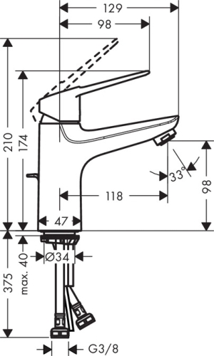 Hansgrohe Novus Loop 100 mosdó csaptelep automata lefolyóval 71081000