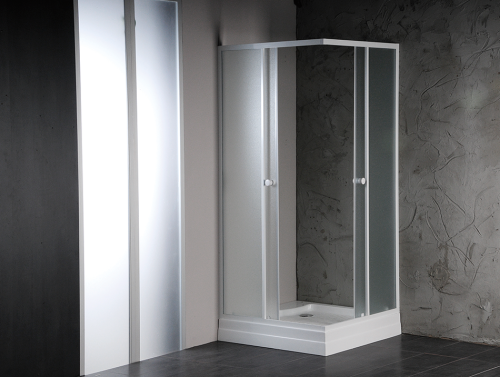 AQUALINE ALAIN 90x90 cm szögletes zuhanykabin, BRICK üveg (BTQ900)