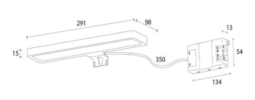 Sapho PAZ LED Lámpa 6W, 291x15x98mm, króm E26386CI