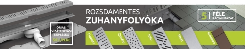 Radaway rozsdamenetes zuhanyfolyóka 55 cm, Steel ráccsal 5L055A+5R055S