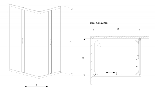 Radaway Premium Plus D 120x80 szögletes zuhanykabin (30435-01-01N)