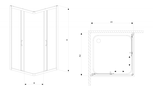 Radaway Premium Plus C1700 C90x90 szögletes zuhanykabin (30451-01-01N)