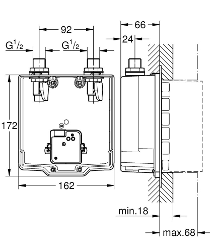 Grohe Eurosmart Cosmopolitan E beépítődoboz 36339000