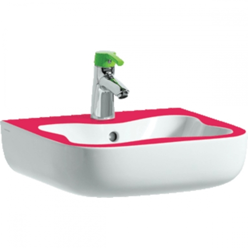 Laufen Florakids 45x41 cm kézmosó, fehér/piros H8150310621041
