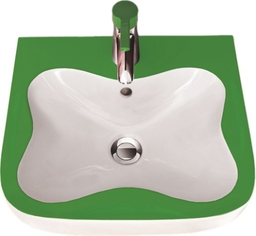 Laufen Florakids 45x41 cm kézmosó, fehér/zöld H8150310721041
