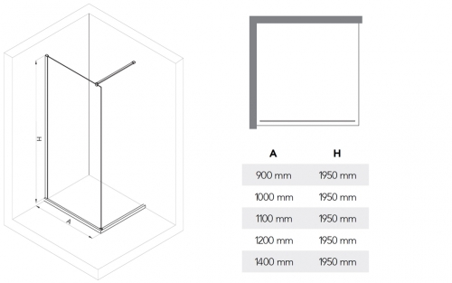 Niwell Frida Walk-in 100 cm-es zuhanyfal NWWI-FRID100