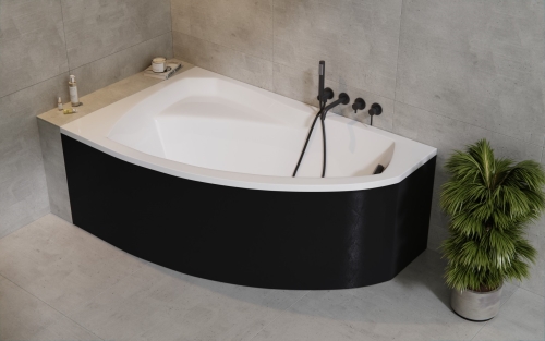 Besco RIMA 150x95 cm balos aszimmetrikus kád, fehér WAR-150-NL