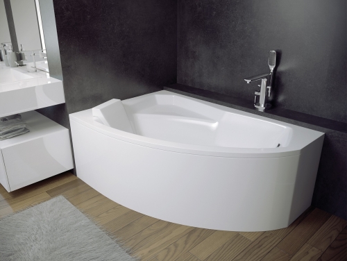 Besco RIMA 150x95 cm balos aszimmetrikus kád, fehér WAR-150-NL