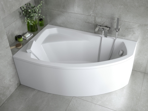 Besco RIMA 150x95 cm balos aszimmetrikus kád, fehér WAR-150-NL