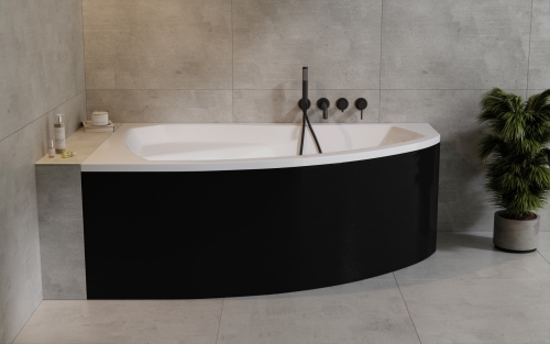 Besco RIMA 150x95 cm balos aszimmetrikus kád, fehér WAR-150-NL
