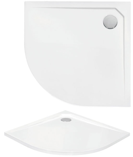 Besco Asco 90x90 cm-es negyedköríves, öntött márvány zuhanytálca