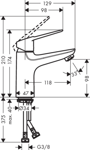 Hansgrohe Novus Loop 100 Coolstart mosdó csaptelep automata lefolyóval 71085000