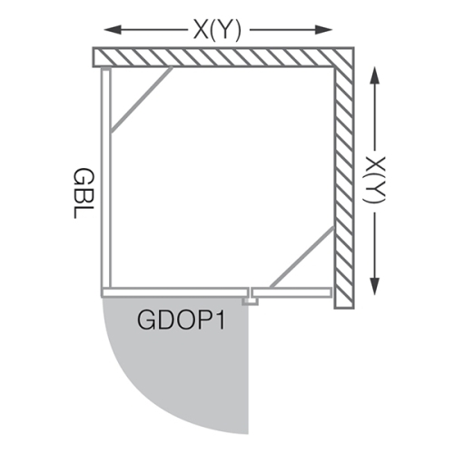 Roltechnik Elegant Line GBL/1000 zuhanyfal (brillant, transparent, 133-100000L-00-02)