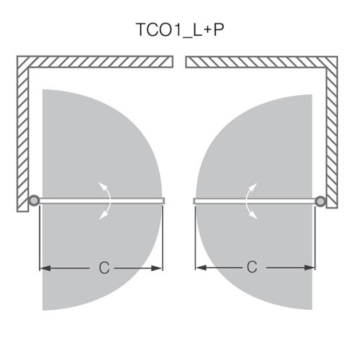 Roltechnik Tower Line TCO1/1200 szögletes zuhanykabin (silver, transparent, 727-1200000-01-02)