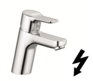 Kludi PURE&EASY mosdó csaptelep leeresztő nélkül, nyílt rendszerű vízmelegítőhöz 372750565