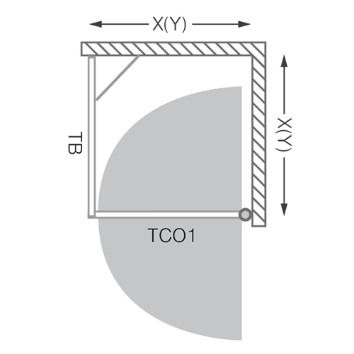 Roltechnik Tower Line TB/900 zuhanyfal (brillant, transparent, 725-9000000-00-02)
