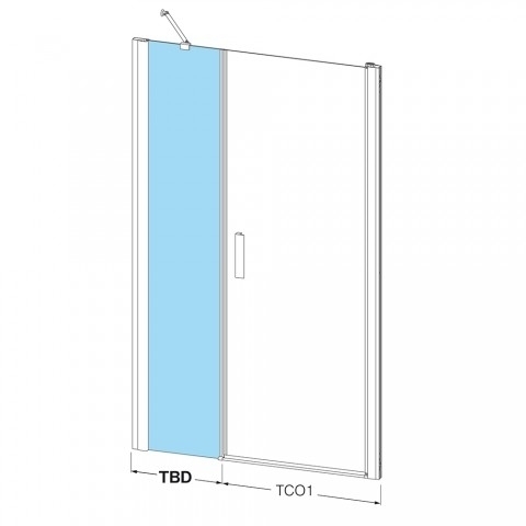 Roltechnik Tower Line TBD/640 zuhany oldal elem (brillant, transparent, 744-0580000-00-02)