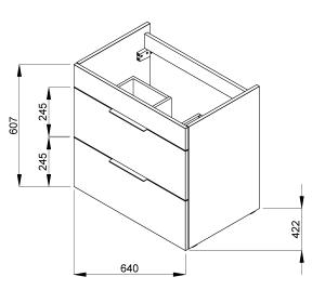 Jika Cube 65 alsószekrény mosdóval, sötét tölgy H4536021763021