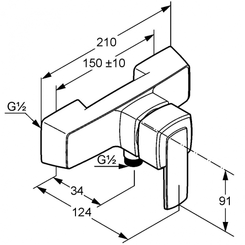 Kludi Q-BEO egykaros zuhanycsap 507140565