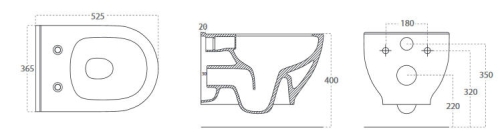 Sapho GARCIA fali RIMLESS kombinált bidés wc 100512