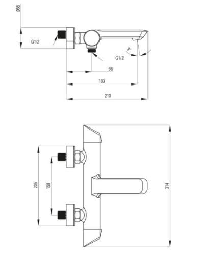 Deante Arnika kádtöltő csaptelep BQA 010M