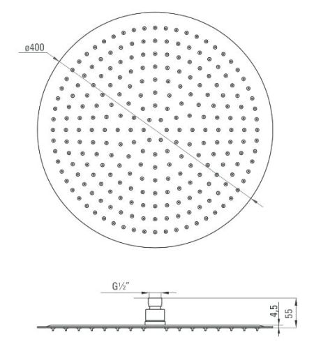 Deante Floks 40 cm kerek esőztetős zuhanyfej NAC 001K (K)