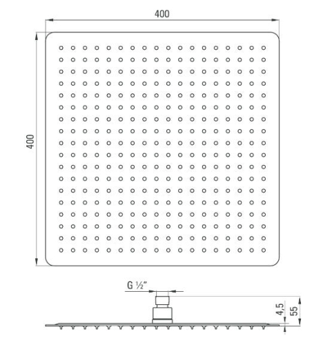 Deante Floks 40x40 cm szögletes zuhanyfej NAC 006K