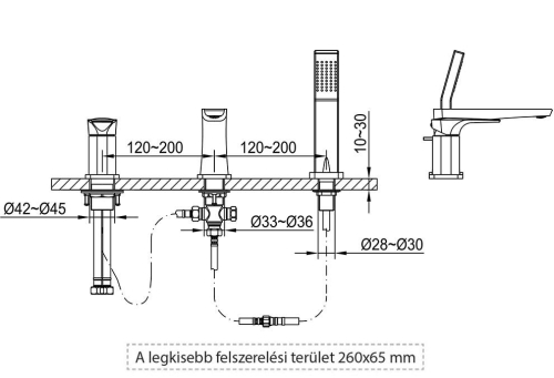 M-Acryl Loft kádperemre szerelhető kádtöltő csaptelep (8342)