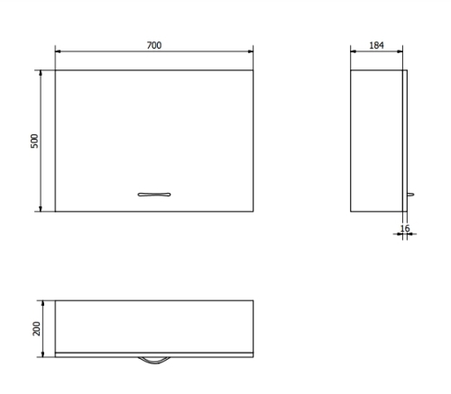 AQUALINE KERAMIA FRESH felsőszekrény 70x50x20cm, fehér (52360)