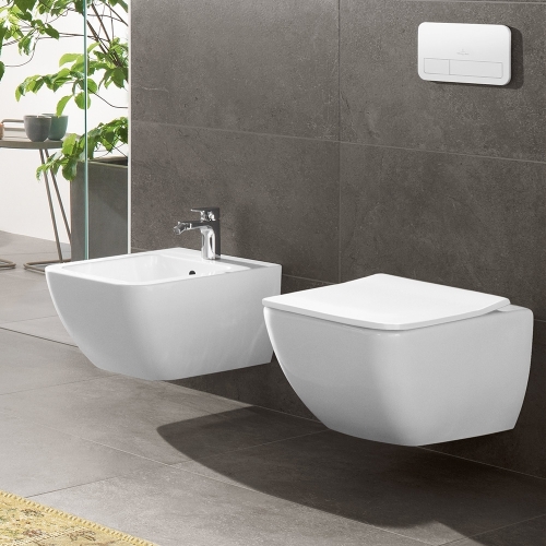 Villeroy & Boch Venticello Directflush (perem nélküli) fali wc kombipack, wc ülőkével CeramicPlus felülettel 4611RLR1 (4611 RL R1)