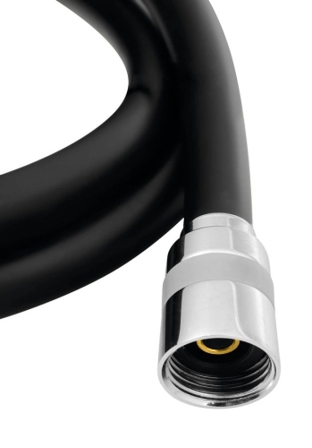 Sapho SOFTFLEX műanyag zuhanycső, 150 cm, matt fekete/króm (1208-16)